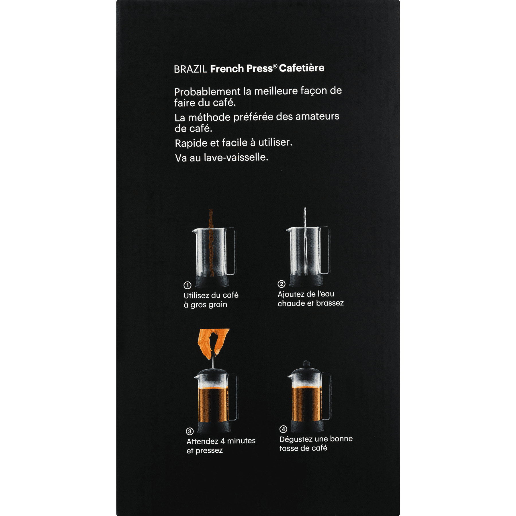Bodum French Press B&B Cognac 1 Cup Serving Glass Mini Travel Coffee Maker