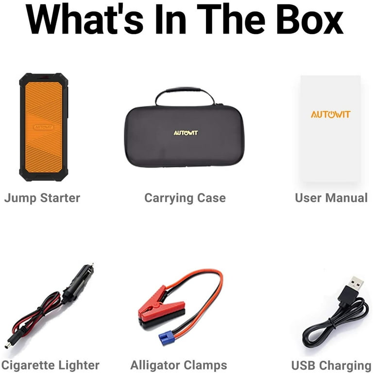 Autowit SuperCap 2 Battery-Less Portable Car Jump Starter with Carrying  Case, Bulit-in Supercapacitor, No Regular Charging, Long Lifespan, Work in
