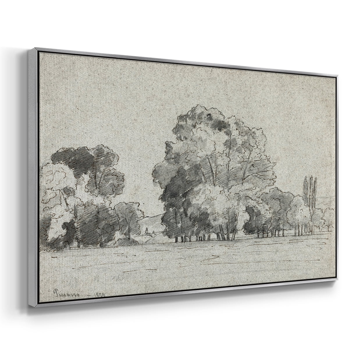 Vintage Landscape-MXIV By Wexford Home Framed in Silver Wood Gallery Wrapped Canvas 17 in. x 25 in.