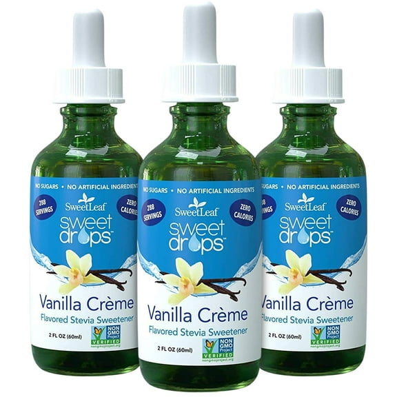 SweetLeaf Stevia 2, Vanilla Crème, 2 Fl Oz (Pack of 3)