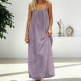 thumbnail image 2 of Womens Backless Cami Dress Backless Dresses for Women 2026 Summer Casual Solid Color Sleeveless Maxi Dress Sundresses (Light Purple,XL), 2 of 9