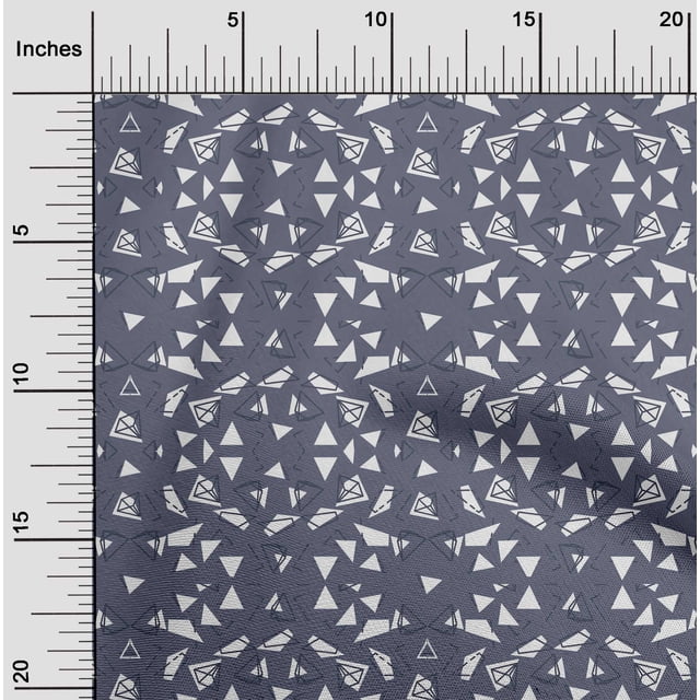 oneOone Polyester Lycra Gray Fabric Triangle Geometric Sewing Material Print Fabric By The Yard 56 Inch Wide