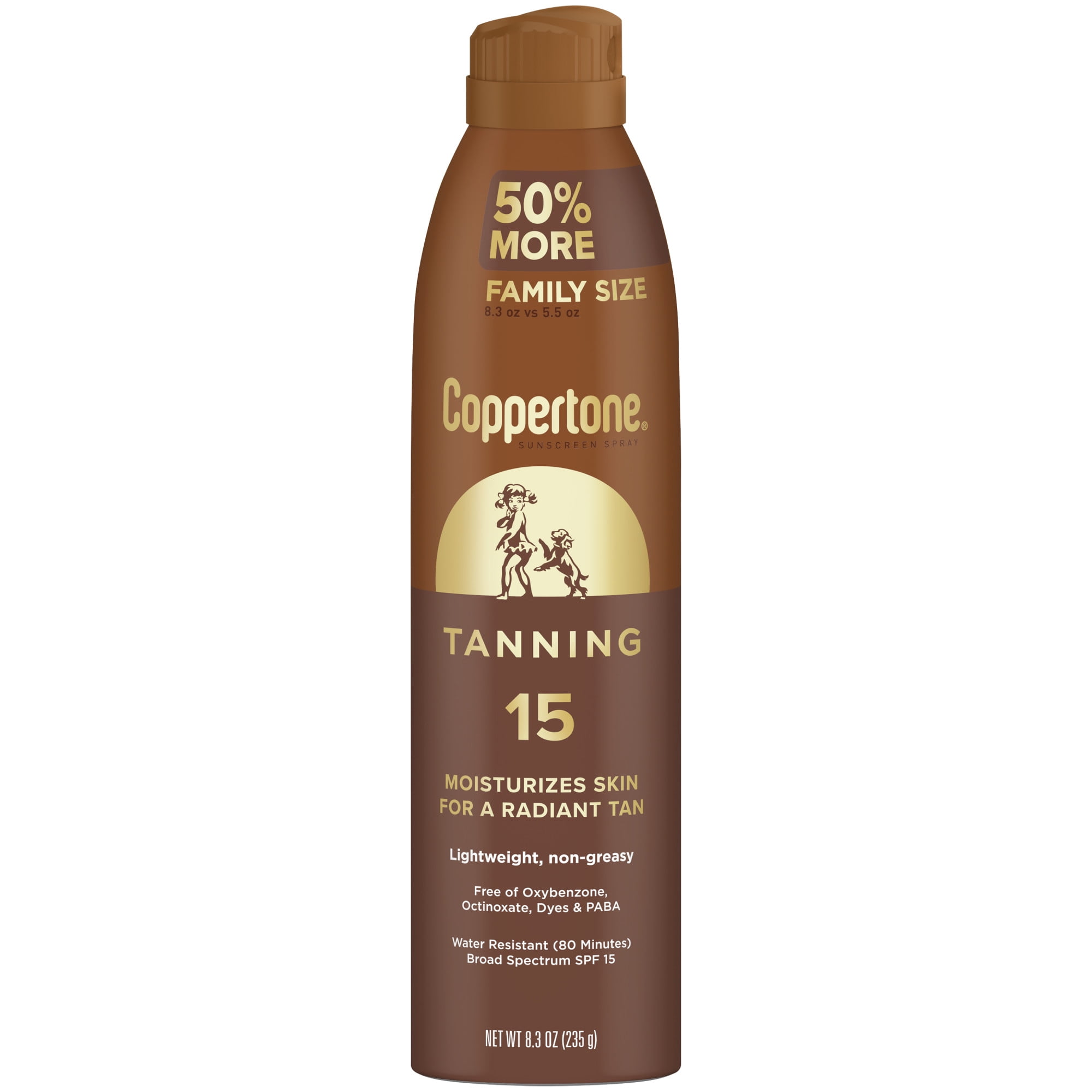 Coppertone, Tanning Sunscreen Spray, SPF 15, 8.3 oz - Walmart.com