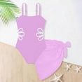 thumbnail image 4 of NIEWTR Girls' Swimwear Girls One Piece Swimsuits Ruffle Kids Bathing Suits for Girls（Light Purple,13-14 Years), 4 of 7