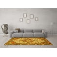 thumbnail image 3 of Ahgly Company Machine Washable Indoor Square Medallion Yellow Traditional Area Rugs, 6' Square, 3 of 4