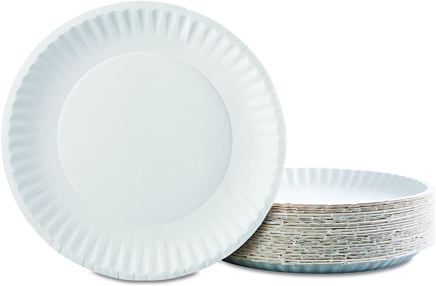 AJM Packaging CP9GOEWH Gold Label Coated Paper Plates, 9-Inch dia, White, 100/Pack, 10 Packs/Carton