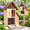 Brown, variant on Woodenect Hotel Bee Ladybugserfly House Large Mason Lady With Stake And Feeder For Garden Yardyard Attracterflies Pollinators Bene