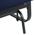 Mainstays Belden Park Cushion Steel Outdoor Glider Bench Navy Blue