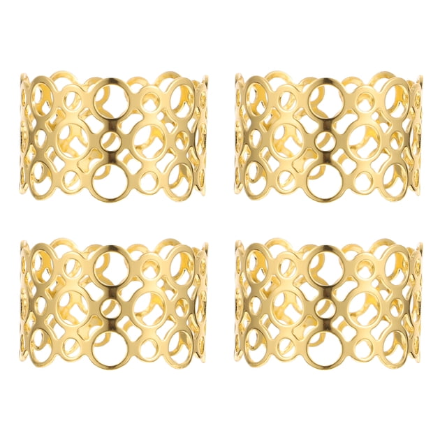 Shisuyan 4Pack Golden Napkin Buckles for Elegant Table Settings and Events