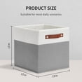 thumbnail image 6 of ENLOY Fabric Cube Storage Organizer Bins, 13x13 inch - 4 Pack Foldable Storage Cube Bins for Shelves, Large Capacity Storage Boxes with Leather Handle, Grey, 6 of 7