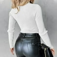 thumbnail image 4 of GigrtiJin Sweaters for Women Crewneck Long Sleeve Solid Color Knit Sweater Half Zipper Casual Pullover Sweaters Tops, 4 of 7