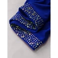 thumbnail image 6 of Hansber Kids Girls Cheerleading Outfits Shiny Rhinestones Dance Crop Top and Gymnastics Shorts Set Dancewear Blue 14, 6 of 7