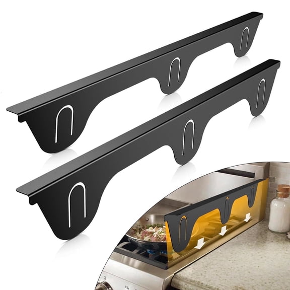 Stove Gap Covers, Stove Gap Filler Stainless Steel 23.4"L, 0.74" W for Kitchen, Range Trim Kit,Black