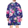 thumbnail image 2 of Wearable Oversized Blanket,Pioneer Flower Floral Print Pattern Wearable Blanket Hoodie for Adults,Cozy Hooded Blankets with Super Pockets,Super Warm Fuzzy Pullover for Women & Men, 2 of 6