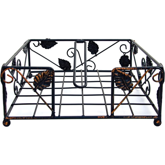 Maypes Iron Rustic Flat Napkin Holder for Table, Indoor and Outdoor Dinner Cocktail Kitchen Decor