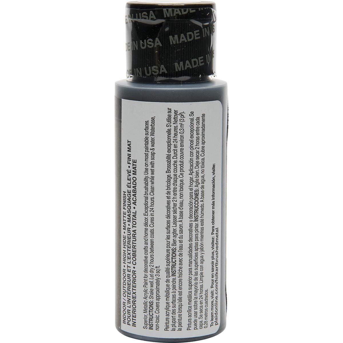 Peinture acrylique métal brossé finition mate FolkArt, 2 oz, Noir