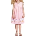thumbnail image 6 of Jamsmile Toddler Girls Dress Pink Plaid Print Short Sleeve Tiered Swing Dresses Summer Kids Girls Beach Casual A-line Sundress, 6 of 6