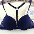 thumbnail image 2 of Saient Women Front Closure Lace Racer Back Racerback Push Up Bras Seamless Bra +Thong, 2 of 4