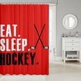 thumbnail image 2 of Ice Hockey Bathroom Shower Curtain Set Hockey Sports Event Shower Curtain for Bathroom Women Men Red Eat Sleep Hockey Bath Curtain Winter Sports Hobby Bathtubs Decor 72"x72" Bathroom&nbsp;Accessories, 2 of 6