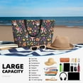 thumbnail image 4 of Large Beach Bags Water-resistant Sandproof - Mushrooms Snails Butterflies Cute Beach Tote Bags for Women with Zipper, 4 of 6