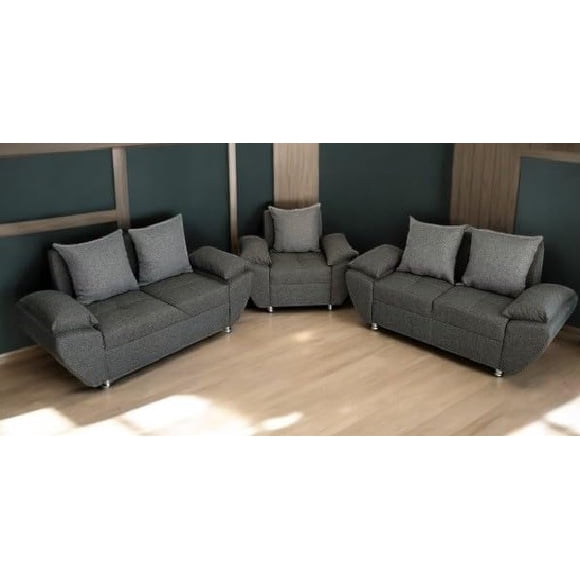 Sala Muebles Modelo Europa de 3 piezas 2-2-1 en gris oxford moderna, elegante