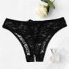 

RPVATI Women Sexy Lace Low Waisted Underwear See Through Panties Open Crotch Thongs for Women