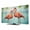 Pink, Green, Blue, variant on TV Cover Indoor, Coastal Flamingo Stretch TV Dust Cover Television Screen Protector, Summer Tropical Sunset Elastic Polyester Display Covers, Monitor Slipcover for LED LCD TVs 32 Inch