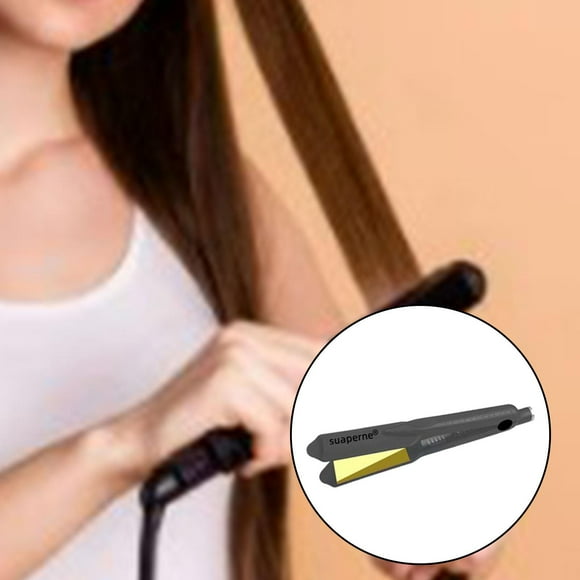 Rizador para el cabello Rizador de cabellero Calentamiento instantáneo, Plancha plana iónica de de cerámica, Plug-US -thin Anti-escaldado Gris Yinane plancha de pelo