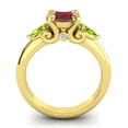 thumbnail image 4 of Diamond-Capitals 2.50 Carat Round Cut Red Ruby & Peridot Gemstone Unique 3 Stone Bridal Ring for Ladies Solid 14K Yellow Gold Size 3, 4 of 8