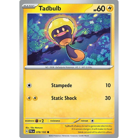 Pokemon Paldea Evolved Common Tadbulb #78