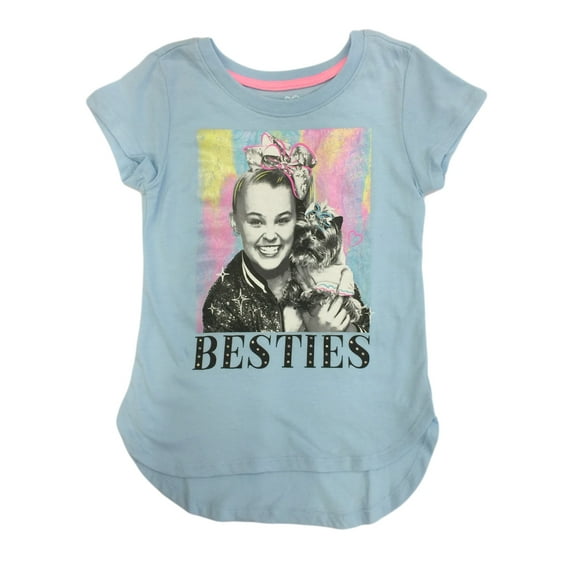Jojo Siwa Girls Blue BowBow Besties Rhinestone T-Shirt Tee Shirt X-Small (4-5)
