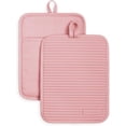 thumbnail image 1 of xianlin-KITCHENAID Ribbed Soft Silicone Pot Holder 2-Pack Set, Dried Rose, 7"x9", 1 of 4