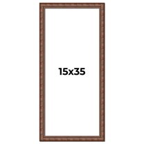 15x35 Dark Brown Bamboo Real Wood Picture Frame Width 1.5 inches | Interior Frame Depth 0.5 inches