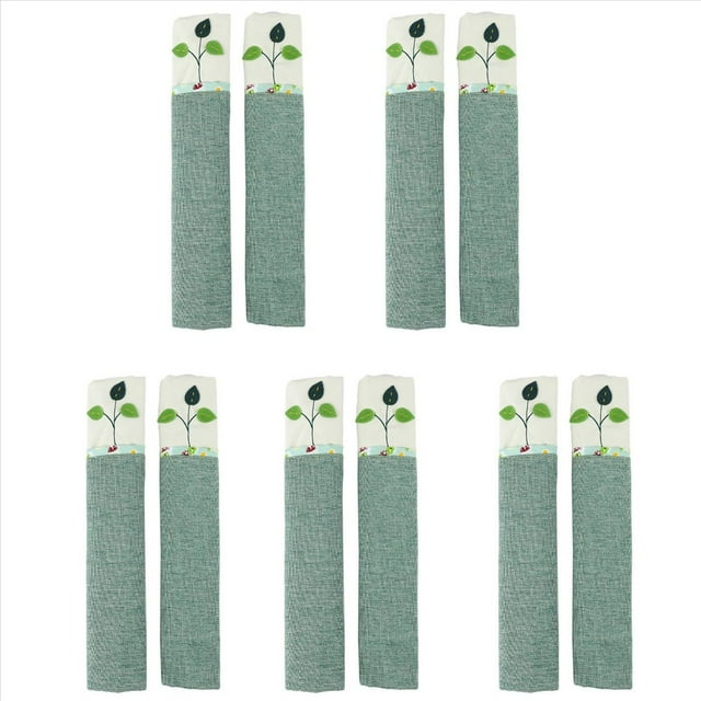 5 Par Cubiertas de la Manija de la Puerta de Algodon Cubierta del Pomo del Refrigerador Puerta Doble Protector de Guantes de Nevera Herramientas de Cocina para el Hogar