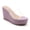LAVENDER, variant on Women's Clear Strap Cork Wedge Sandals, Open Toe Platform Mules, Slip-On Summer Heels