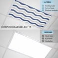 thumbnail image 5 of Ceiling Light Cover for Classroom, Geometric Striped Pattern Magnetic Fluorescent Light Covers Filter for School,Office, 2X4&nbsp; FT, Pack of 2, Navy Grey White Wave Pattern, 5 of 8