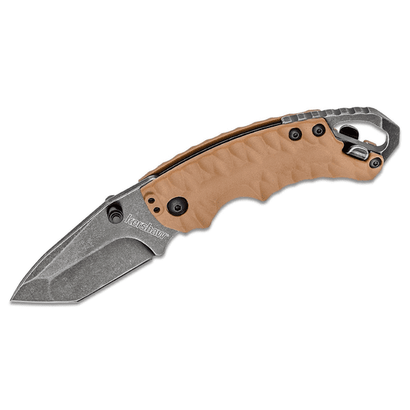 Kershaw Shuffle II, Tan Multifunction Folding Pocket Knife, Tanto Blade