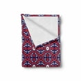 thumbnail image 2 of Orient Soft Flannel Fleece Throw Blanket, Moroccan Pattern with Middle Eastern Oriental Effects Old-Fashioned Design, Cozy Plush for Indoor and Outdoor Use, 60" x 80", Indigo Red White, by Ambesonne, 2 of 6