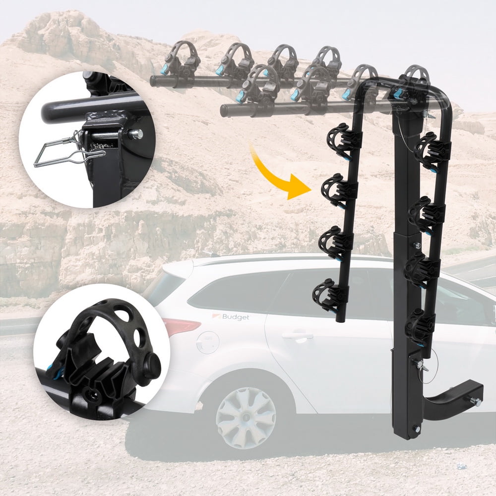 4 Bicycle Bike Hitch Mount Carrier Rack 2-Inch Receiver Car Truck Trailer Fits 4 