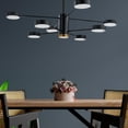 thumbnail image 4 of Lampara de techo estilo industrial hierro forjado negro con dorado lampara downlight ilios innova  8 + 1 luces, 4 of 10
