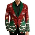 thumbnail image 4 of Moxiu Men's Casual Ugly Christmas Corduroy Blazer - One Button Sport Coat 2026 Red,XL, 4 of 7
