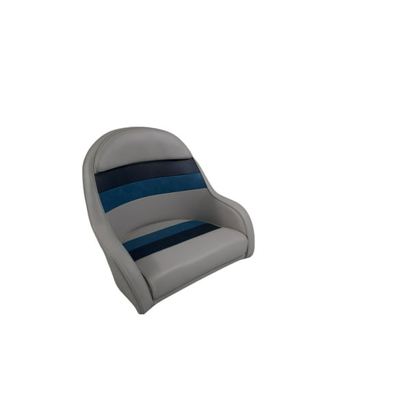 Premium Series Pontoon Bucket Style Captain Chair 3006-ABDK Grey / Navy / Blue