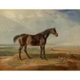 thumbnail image 2 of James Ward 14x12 Black Ornate Wood Framed Double Matted Museum Art Print Titled: Dr. Syntax, a Bay Racehorse, Standing in a Coastal Landscape, an Estuary Beyond (1820), 2 of 5