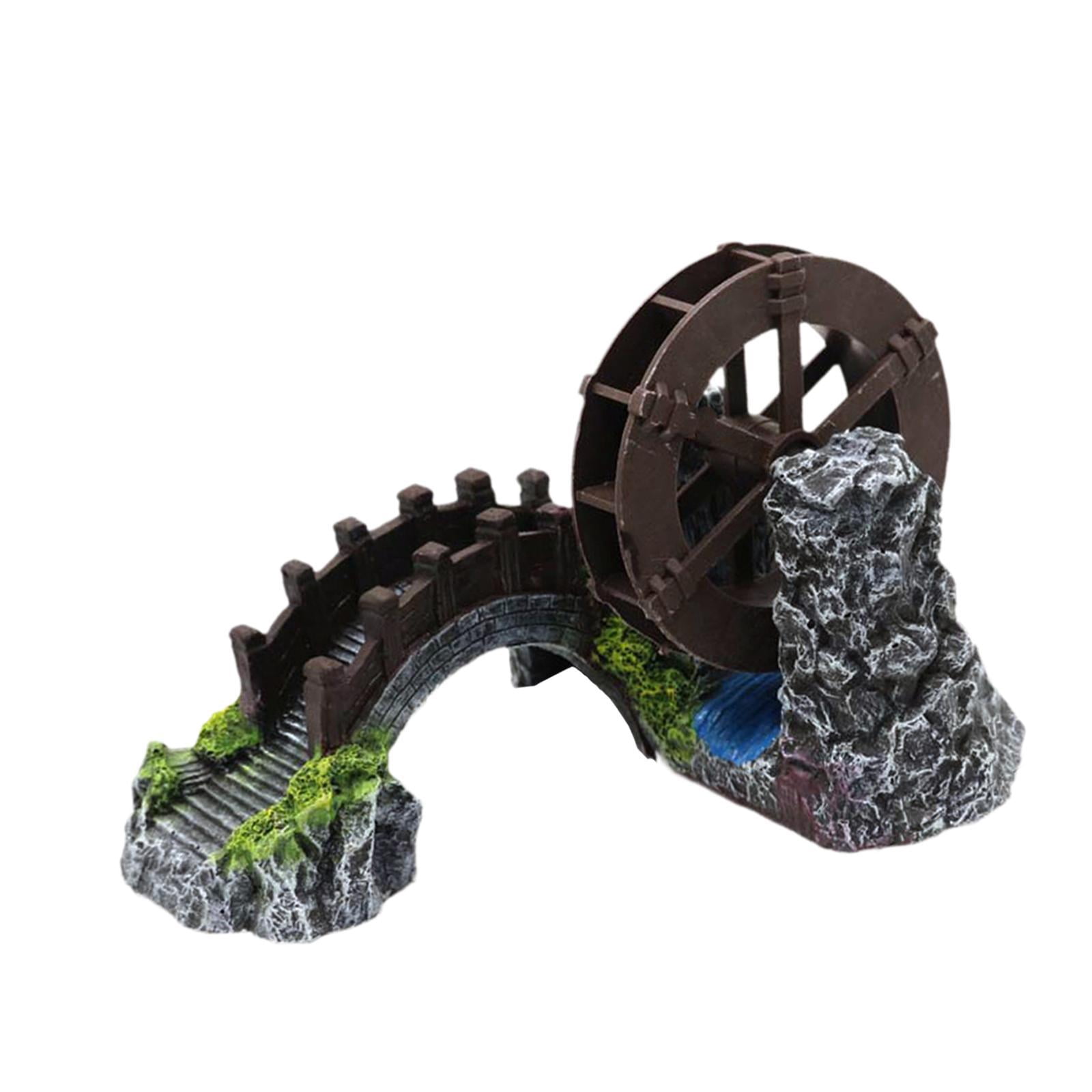 Bvdfgk Aquarium Underwater Decor Aquarium Bridge Decor Doll House Figurine Statue Resin