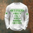 thumbnail image 2 of IWRICH Men's St. Patrick's Day Shirt Waffle Irish Shamrock Printed Shirts Crewneck Long Sleeve Slim Muscle Tops Holiday Clothes White XL, 2 of 3