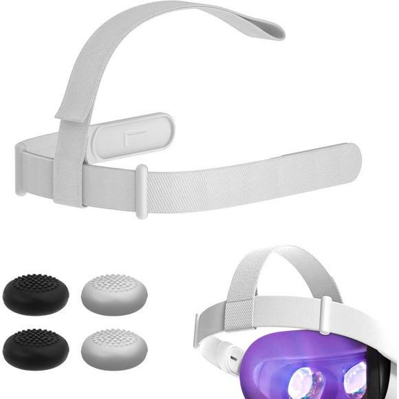 Courroie de Tête pour Oculus Quest 2, Serre-Tête Ajustable de Remplacement avec 4 Capuchons de Prise pour Pouce pour un Confort Accru et une Immersion de Jeu