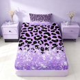 thumbnail image 4 of Homewish Purple Cheetah Print Twin Sheets for Girls, Princess Glitters Printed Bedding, 3 Pieces (1 Flat Sheet, 1 Fitted Sheet and 1 Pillowcase), 4 of 6
