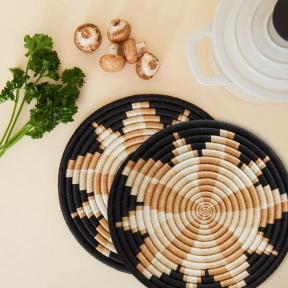Sisal Flower Trivet Set