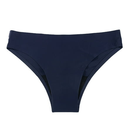 Ajshakl Seamless Swim Bottoms  Women s Menstrual Physiological Swimming Trunks Leak Proof 4 Layer Menstrual Bikini Swim Bottoms Underwear  Blue XL