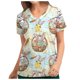 thumbnail image 1 of Top de ropa de trabajo con bolsillo y manga corta con cuello en V y estampado de conejo de Pascua a la moda para mujer Fridja  bn5119, 1 of 5